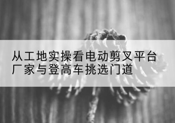 乐都电动剪叉升降平台厂家-从工地实操看电动剪叉平台厂家与登高车挑选门道