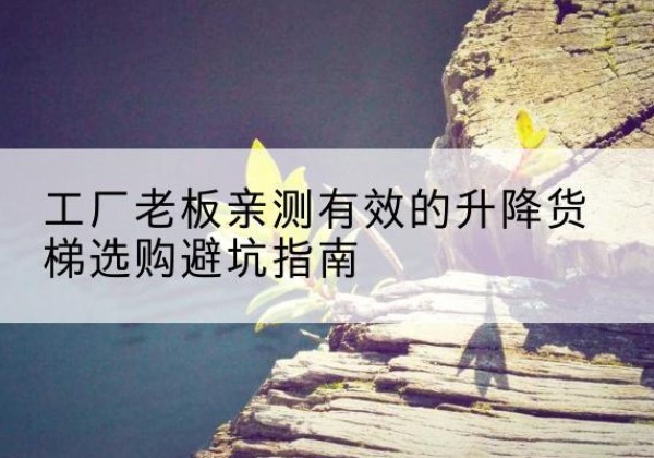 乐都升降货梯怎么选-工厂老板亲测有效的升降货梯选购避坑指南